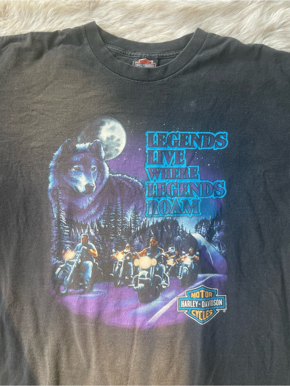 Harley-Davidson Legends Live Where Legends Roam Wolf Moto Single-Stitch Tee